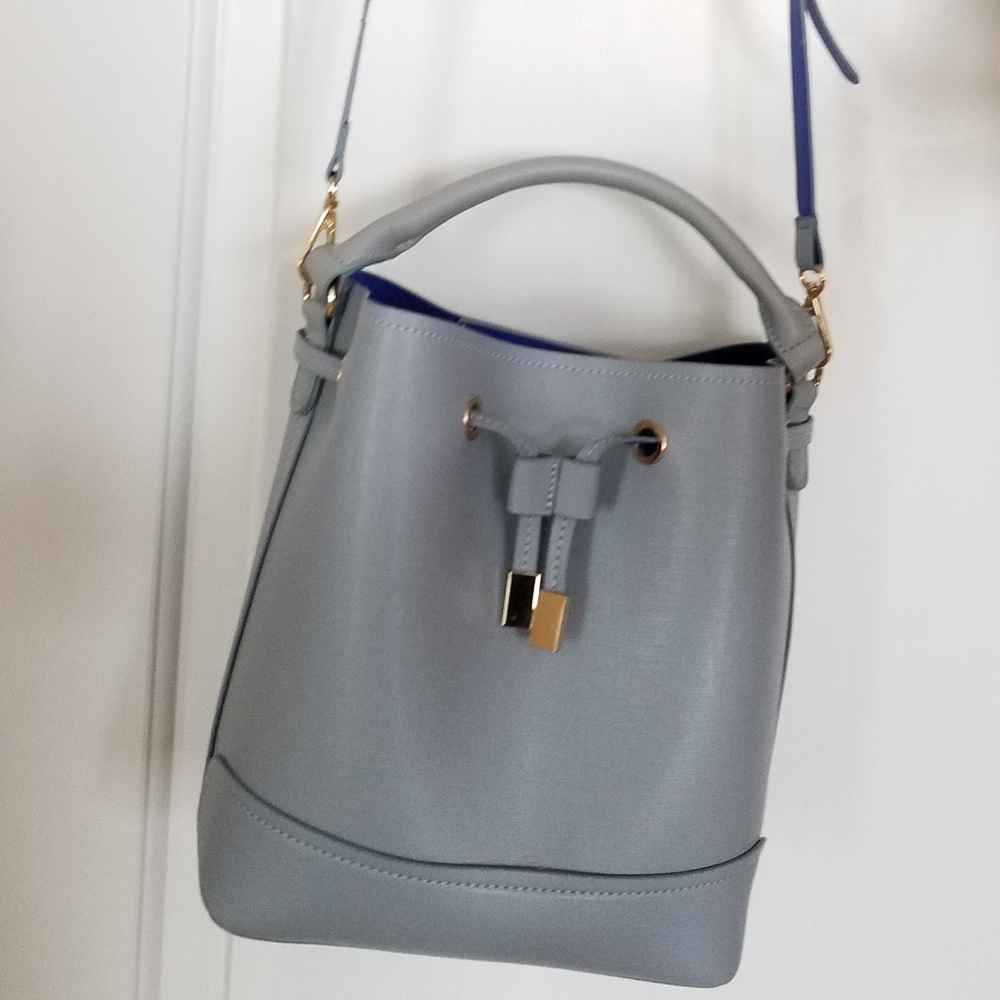 Forever 21 Dusty blue crossbody bucket bag